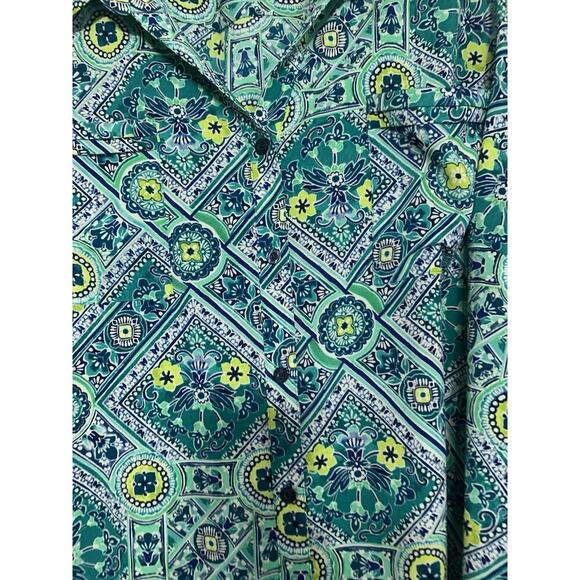NWT Catherine’s Multi Color Button Up Tunic Top Blouse 5X - Picture 3 of 7